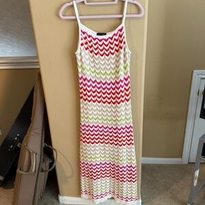 Rachel Zoe Multicolor Chevron Maxi Dress